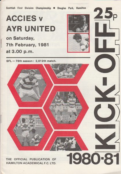 Hamilton Academicals v Ayr United  07-Feb-1981