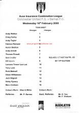 Colchester United Reserves v Barnet Reserves 16-Feb-2000