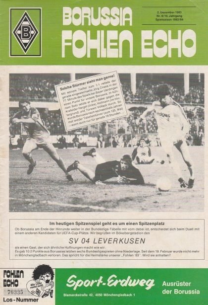 Borussia Monchengladbach v Bayer Leverkusen  02-Dec-1983