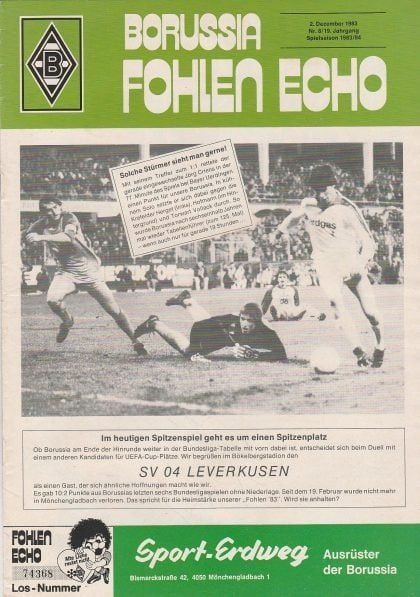 Borussia Monchengladbach v Bayer Leverkusen  02-Dec-1983