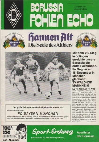 Borussia Monchengladbach v Bayern Munich   23-Oct-1982