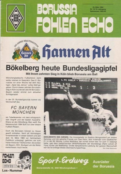 Borussia Monchengladbach v Bayern Munich  24-Mar-1984