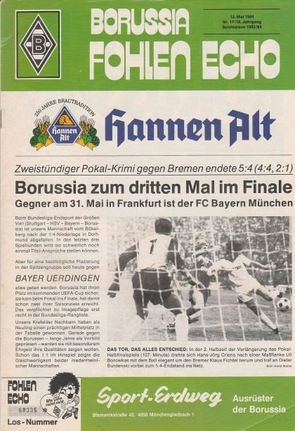 Borussia Monchengladbach v Bayer Uerdingen  12-May-1984
