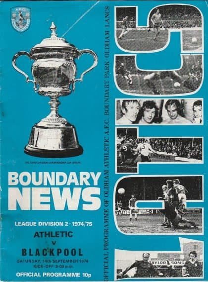 Oldham Athletic v Blackpool 14-Sep-1974
