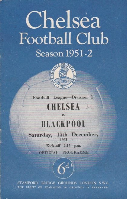 Chelsea v Blackpool 15-Dec-1951