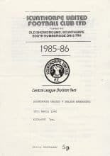 Scunthorpe United Reserves v Bolton Wanderers Reserves 19-Mar-1986