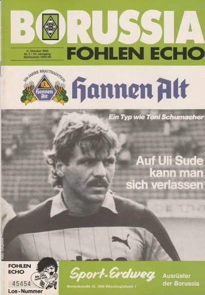 Borussia Monchengladbach v Eintracht Braunschweig   11-Oct-1984