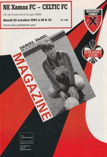 Neuchatel Xamax v Glasgow Celtic  22-Oct-1991