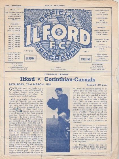 Ilford v Corinthian Casuals 22-Mar-1958