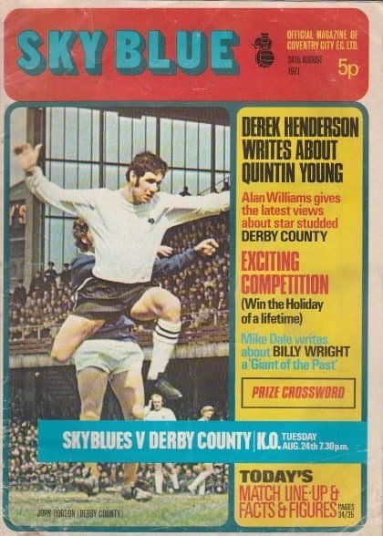 Coventry City v Derby County 24-Aug-1971