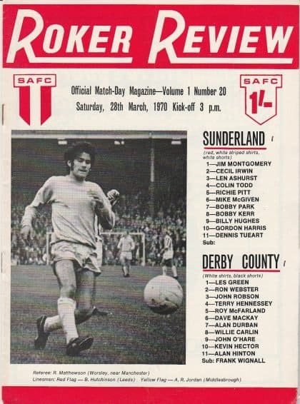 Sunderland v Derby County 28-Mar-1970