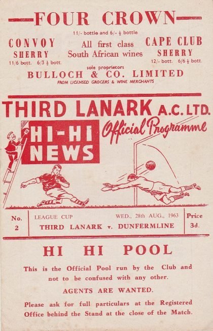 Third Lanark v Dunfermline  23-Aug-1963