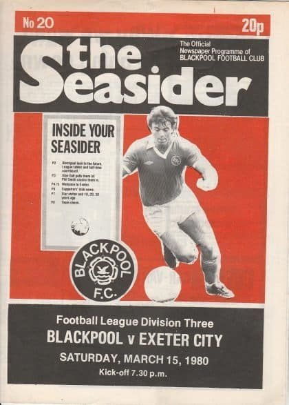 Blackpool v Exeter City 15-Mar-1980