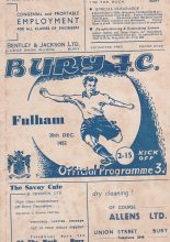 Bury v Fulham 20-Dec-1952