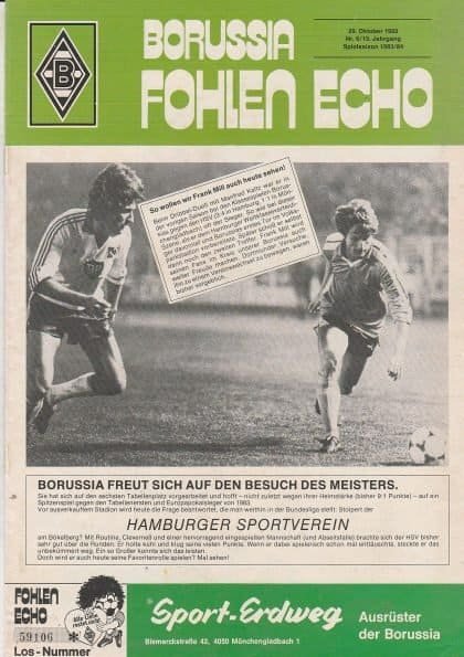 Borussia Monchengladbach v HSV Hamburg 29-Oct-1983