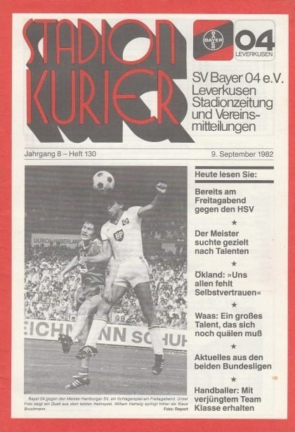 Bayer 04 Leverkusen v HSV Hamburg   09-Sep-1982
