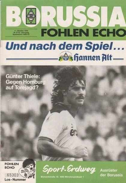Borussia Monchengladbach v FC Homburg  11-Oct-1986
