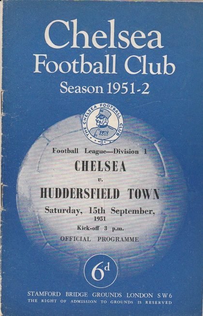 Chelsea v Huddersfield Town  15-Sep-1951