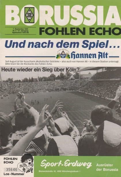 Borussia Monchengladbach v 1FC Köln  07-Sep-1985