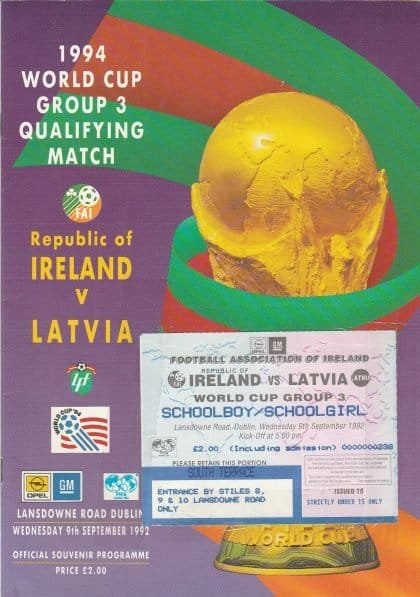 Republic of Ireland v Latvia  09-Sep-1992
