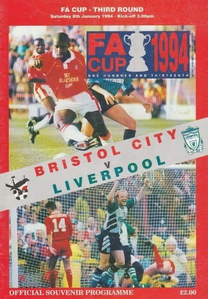 Bristol City v Liverpool  08-Jan-1994