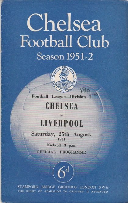 Chelsea v Liverpool  25-Aug-1951