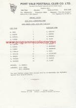 Port Vale Reserves v Mansfield Town Reserves 26-Aug-1987