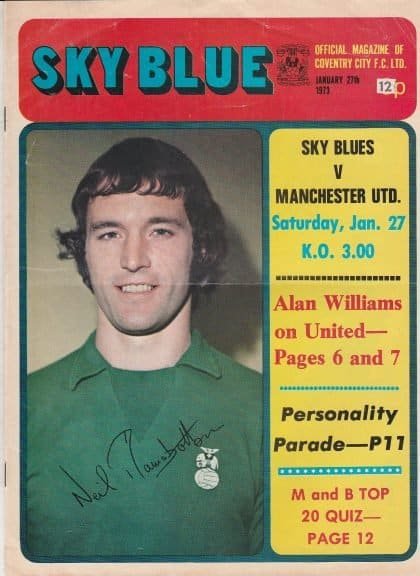 Coventry City v Manchester United 27-Jan-1973