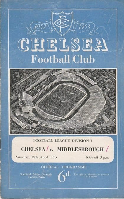 Chelsea v Middlesbrough  18-Apr-1953