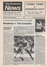 Corby Town v Norwich City 06-Aug-1982