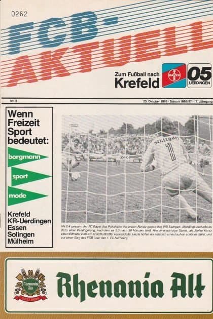 Bayer 05 Uerdingen v 1FC Nurnberg 25-Oct-1986