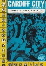 Cardiff City v Oldham Athletic 26-Oct-1974