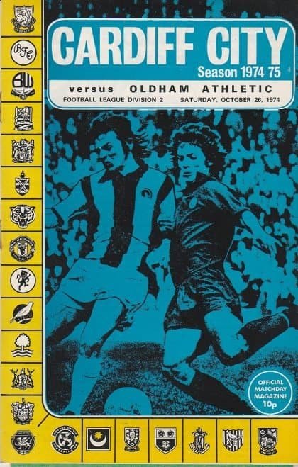 Cardiff City v Oldham Athletic 26-Oct-1974