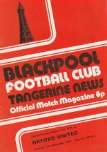 Blackpool v Oxford United  16-Nov-1974
