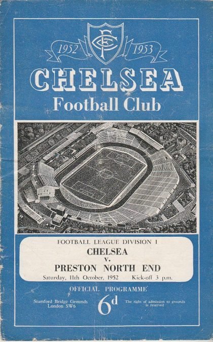 Chelsea v Preston North End  11-Oct-1952