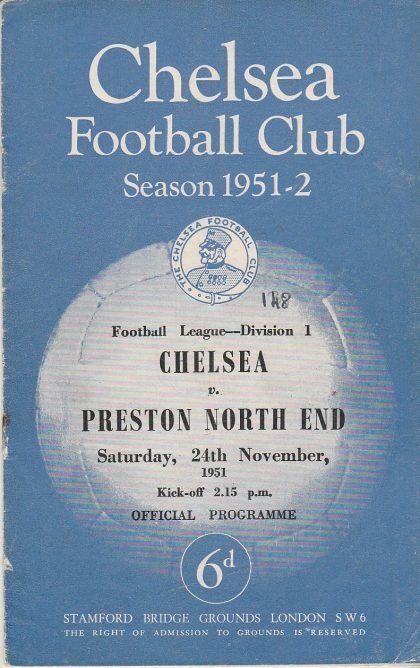 Chelsea v Preston North End  24-Nov-1951