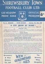 Shrewsbury Town v Reading 29-Oct-1960