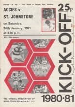 Hamilton Academical v St Johnstone  24-Jan-1981
