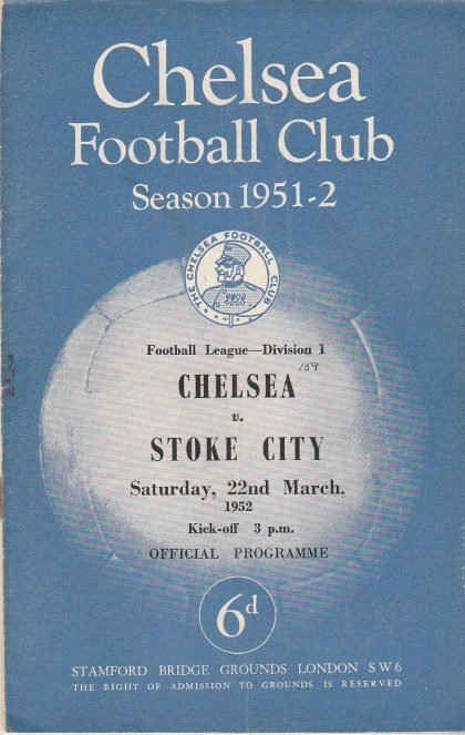 Chelsea v Stoke City  22-Mar-1952