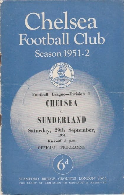 Chelsea v Sunderland  29-Sep-1951
