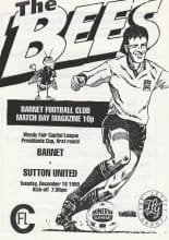Barnet Reserves v Sutton United Reserves 18-Dec-1990