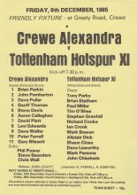 Crewe Alexandra v Tottenham Hotspur 06-Dec-1985