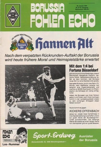 Borussia Monchengladbach v SV Waldhof Mannheim 03-Sep-1983