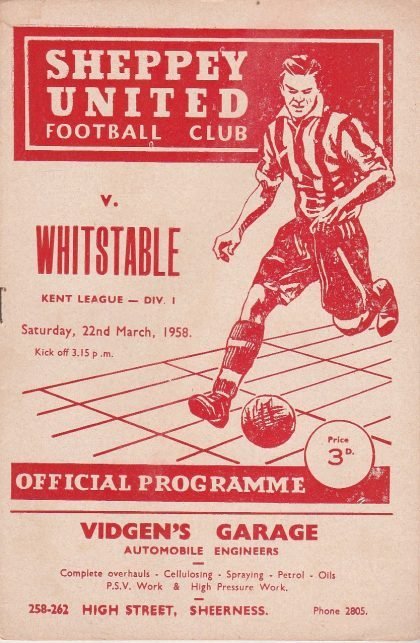 Sheppey United v Whitstable Town  22-Mar-1958