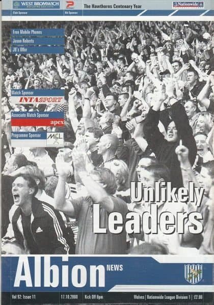 West Bromwich Albion v Wolverhampton Wanderers 17-Oct-2000