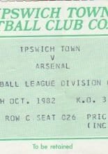 Ipswich Town v Arsenal 09-Oct-1982