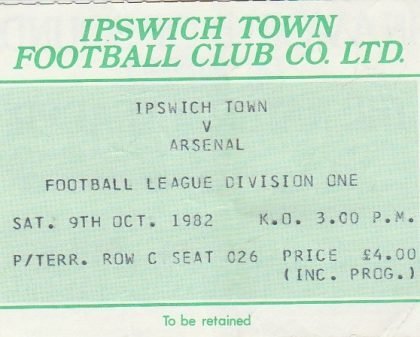 Ipswich Town v Arsenal 09-Oct-1982