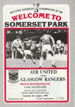 Ayr United v Glasgow Rangers 06-Aug-1988