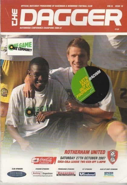 Dagenham & Redbridge v Rotherham United  27-Oct-2007