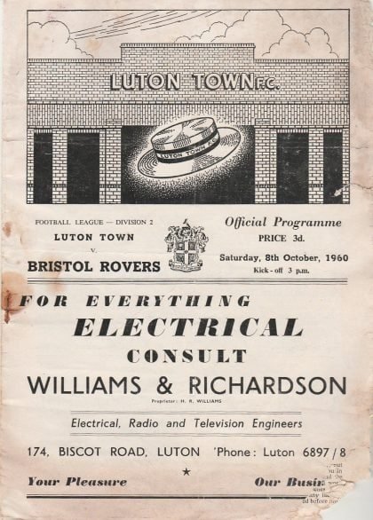 Luton Town v Bristol Rovers 08-Oct-1960